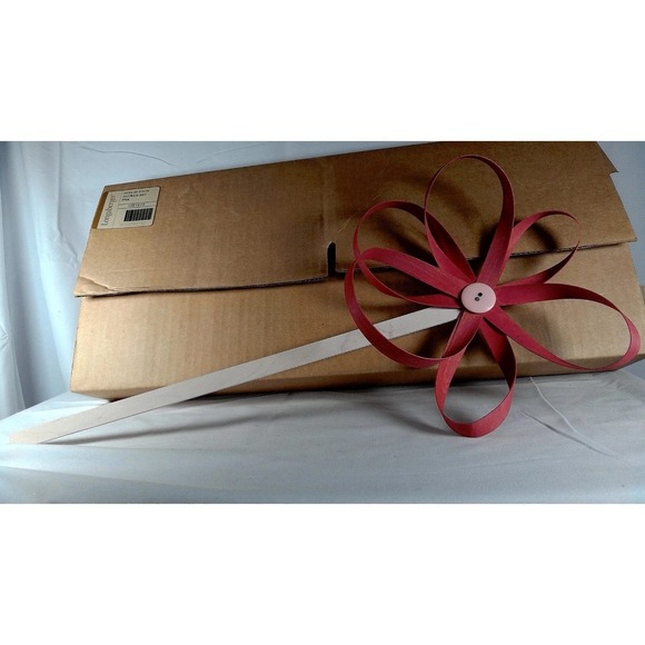 Longaberger Handmade Horizon of Hope Pink Button Flower - Set of 2 NIB - Picture 3 of 7